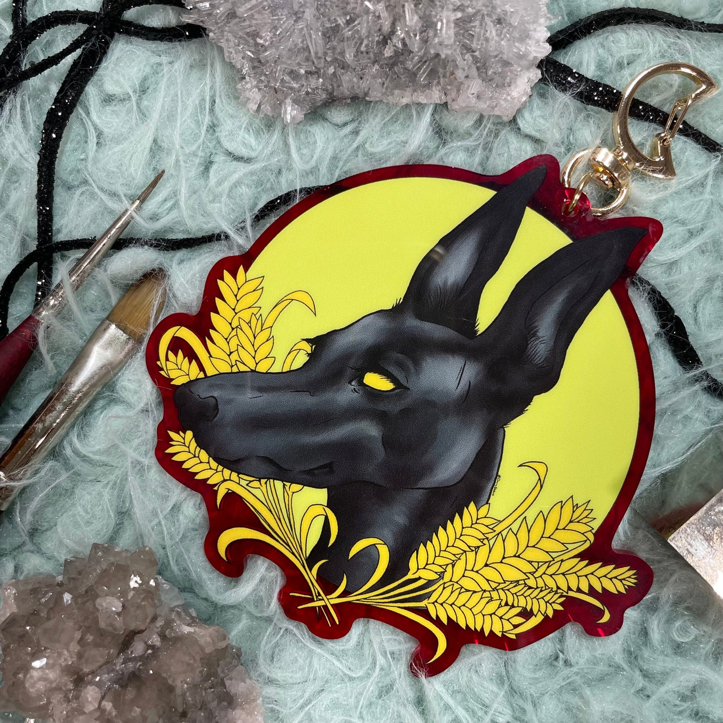 Anubis (Green Corn Moon) Acrylic Keychain