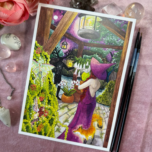 Visitor In the Garden Print