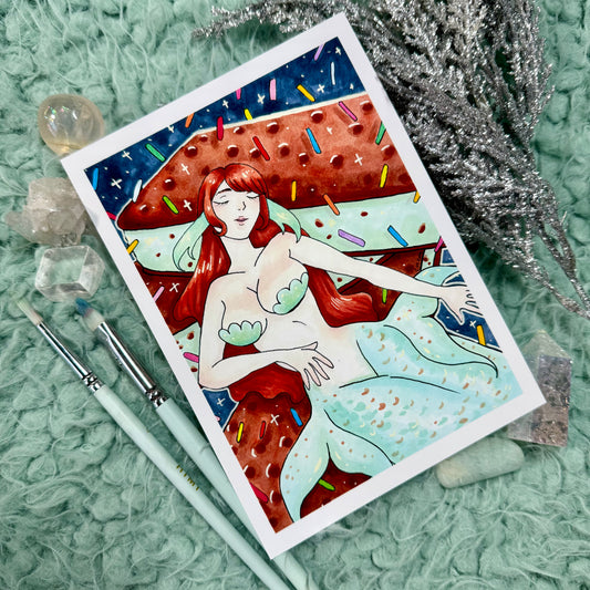 Ice Cream Sandwich Mermaid Print