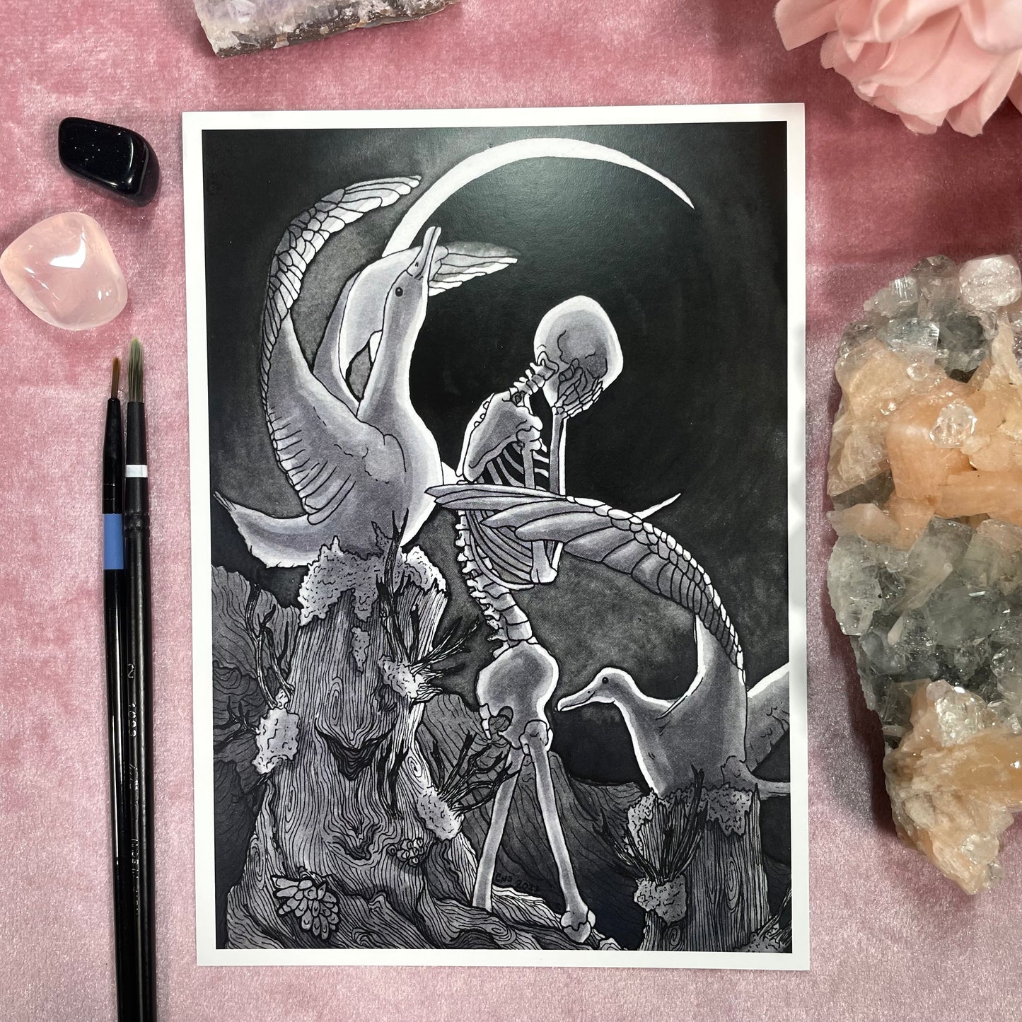 Waning Crescent Moon Print
