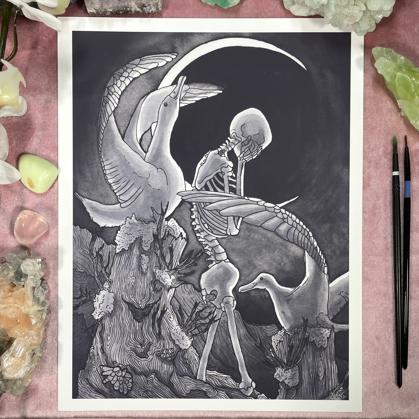 Waning Crescent Moon Print