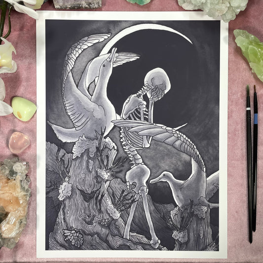 Waning Crescent Moon Print