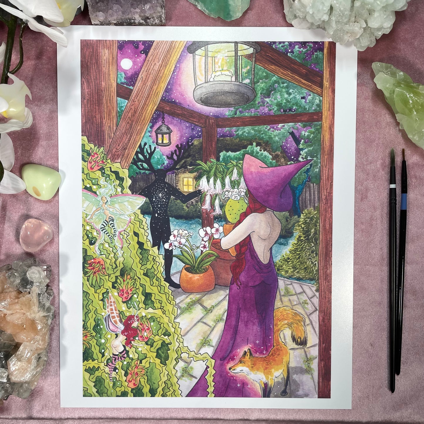 Visitor In the Garden Print