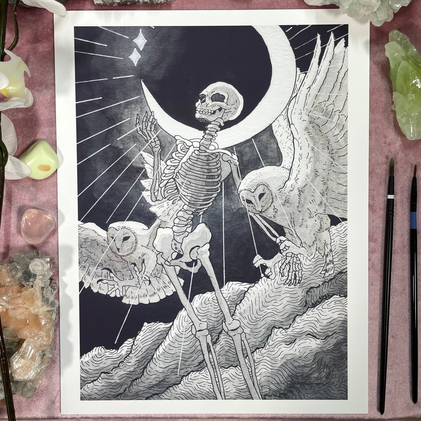 Waxing Crescent Moon Print