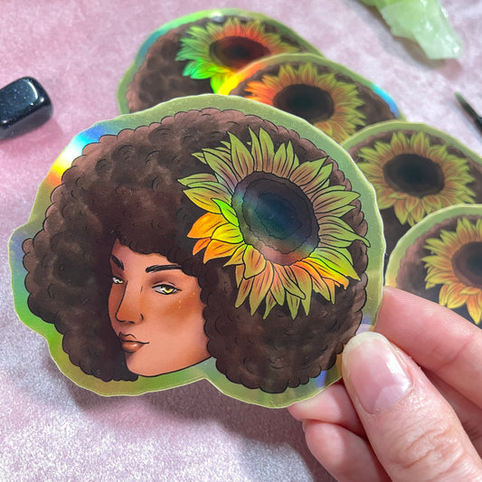 Sunflower Girl Sticker